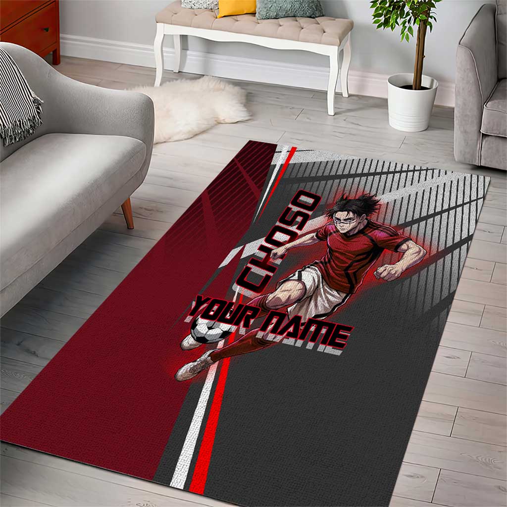 Personalized Choso Jujutsu Kaisen Area Rug with Red Gradient and Dynamic Kick Design
