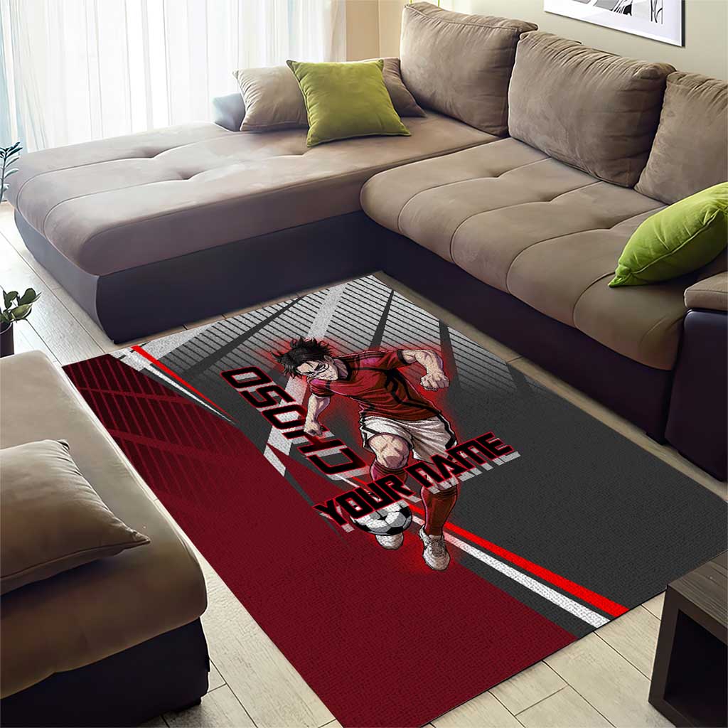 Personalized Choso Jujutsu Kaisen Area Rug with Red Gradient and Dynamic Kick Design