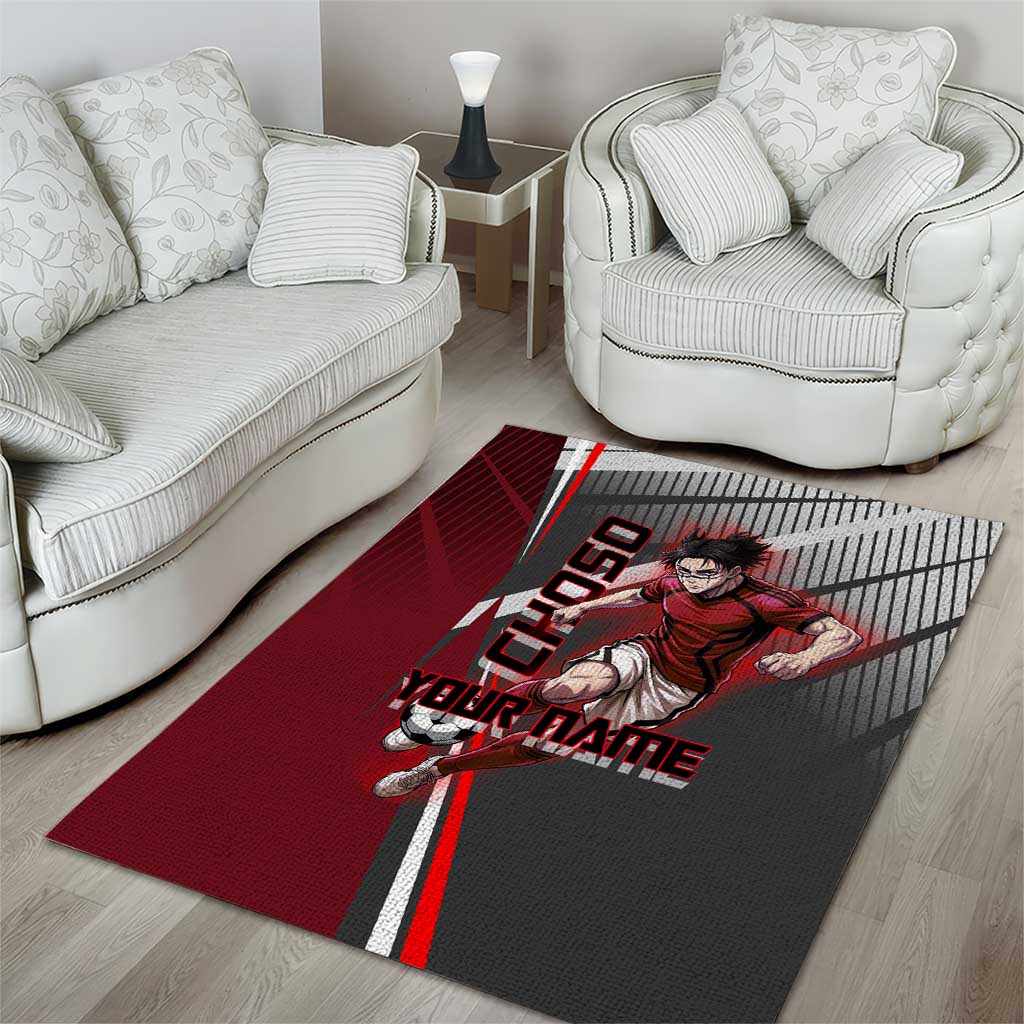 Personalized Choso Jujutsu Kaisen Area Rug with Red Gradient and Dynamic Kick Design