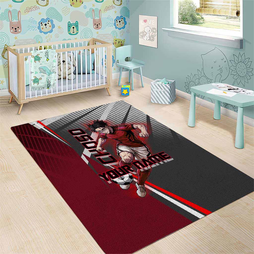 Personalized Choso Jujutsu Kaisen Area Rug with Red Gradient and Dynamic Kick Design