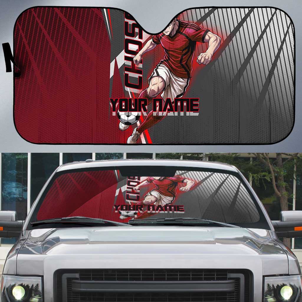 Personalized Choso Jujutsu Kaisen Auto Sun Shade with Red Gradient and Dynamic Kick Design