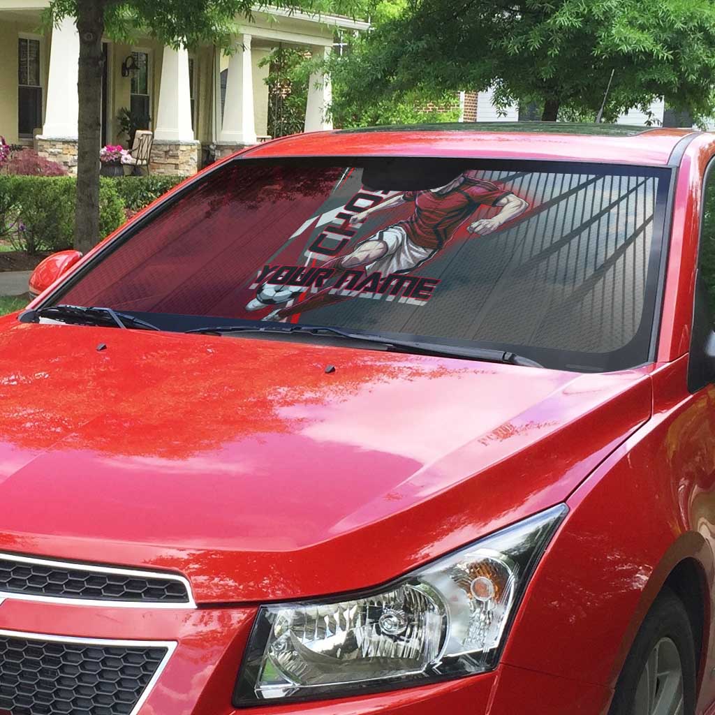 Personalized Choso Jujutsu Kaisen Auto Sun Shade with Red Gradient and Dynamic Kick Design