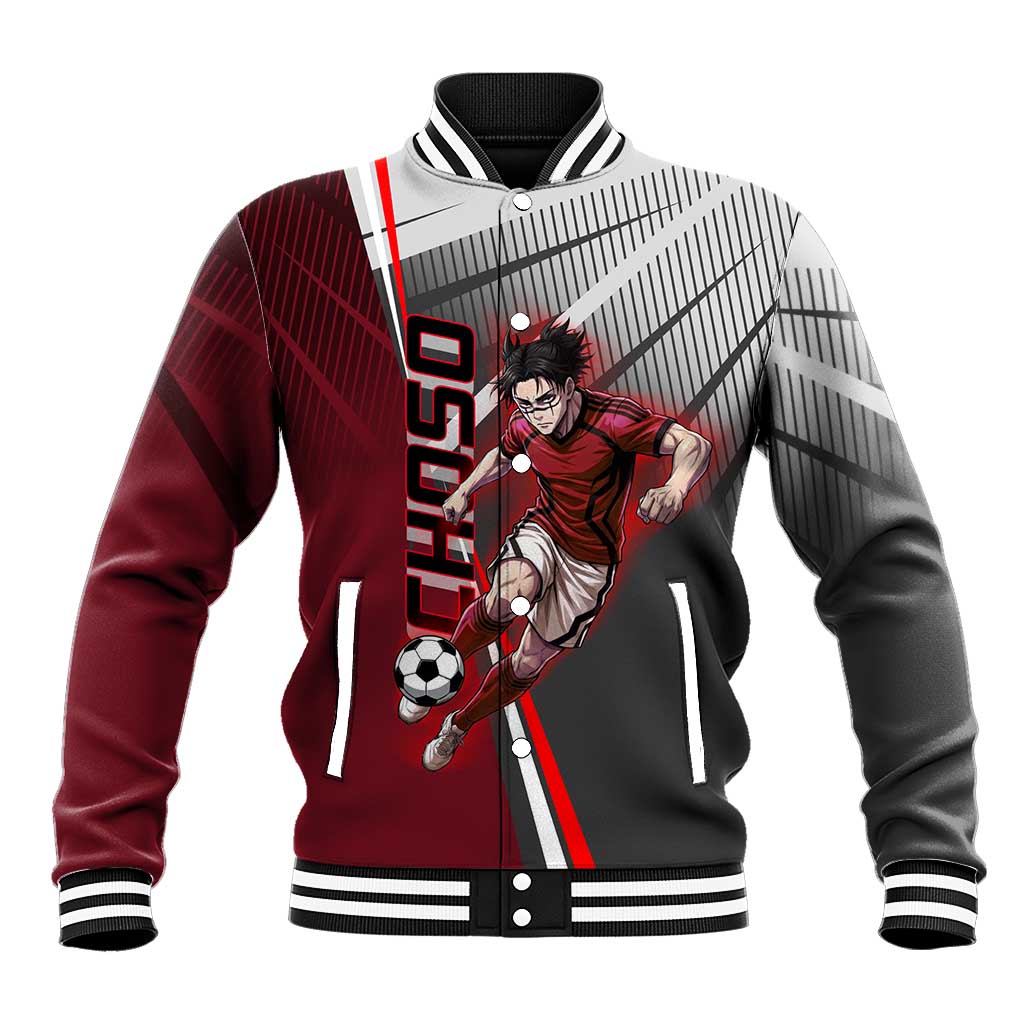 Personalized Choso Jujutsu Kaisen Baseball Jacket with Red Gradient and Dynamic Kick Design