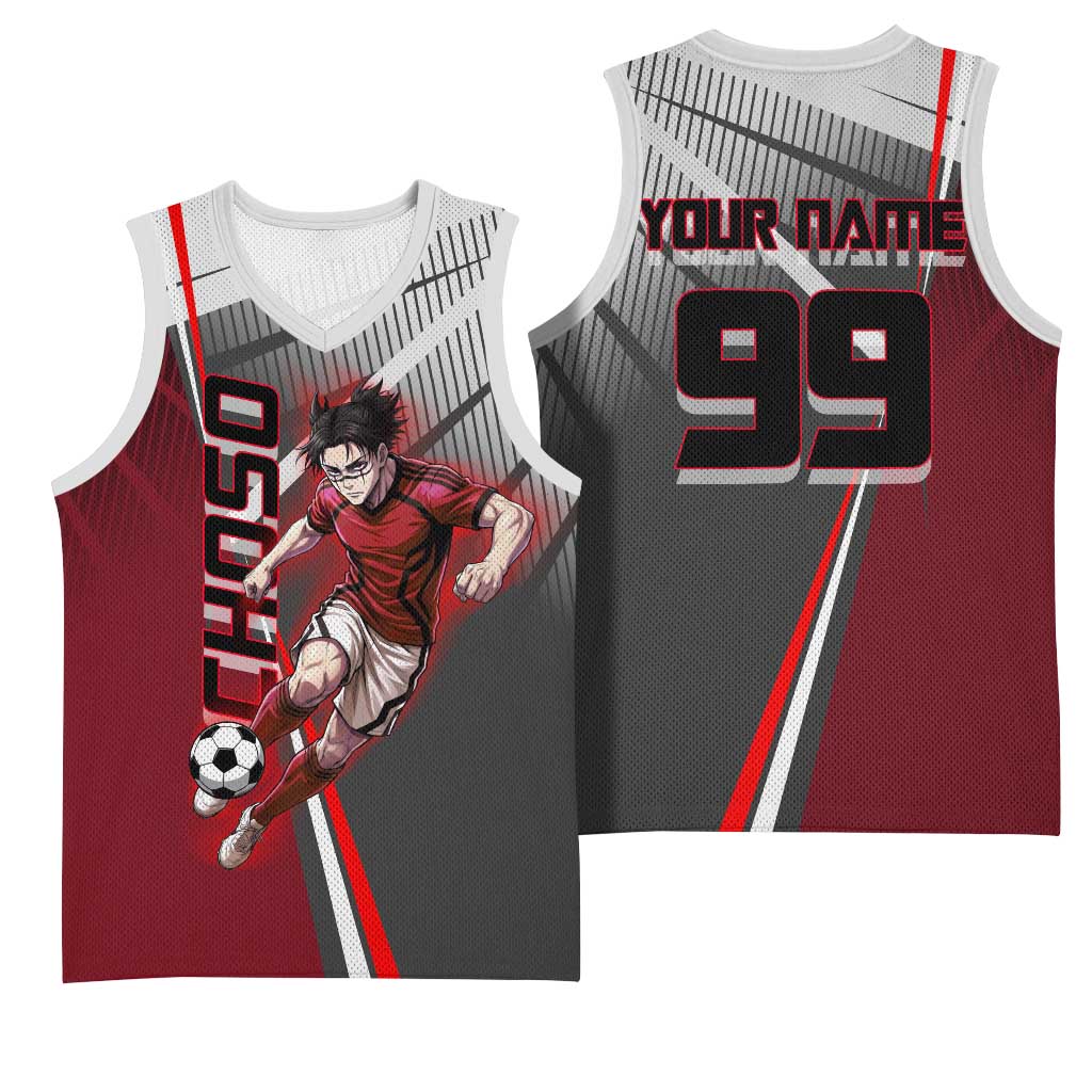Personalized Choso Jujutsu Kaisen Basketball Jersey with Red Gradient and Dynamic Kick Design