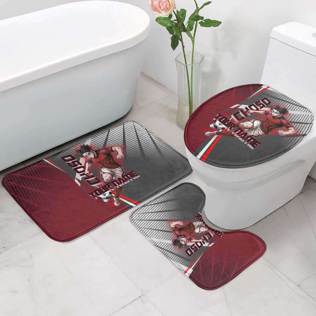Personalized Choso Jujutsu Kaisen Bathroom Set with Red Gradient and Dynamic Kick Design