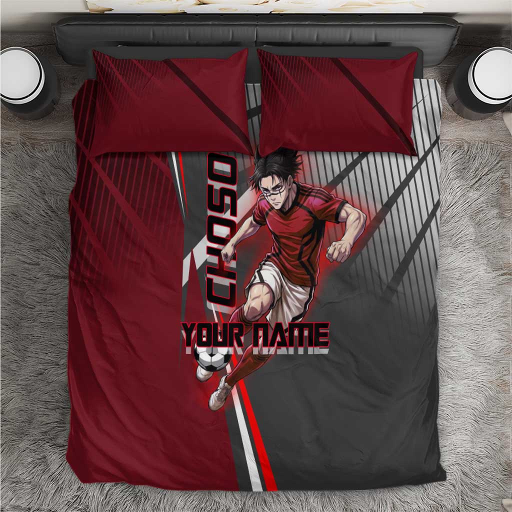 Personalized Choso Jujutsu Kaisen Bedding Set with Red Gradient and Dynamic Kick Design