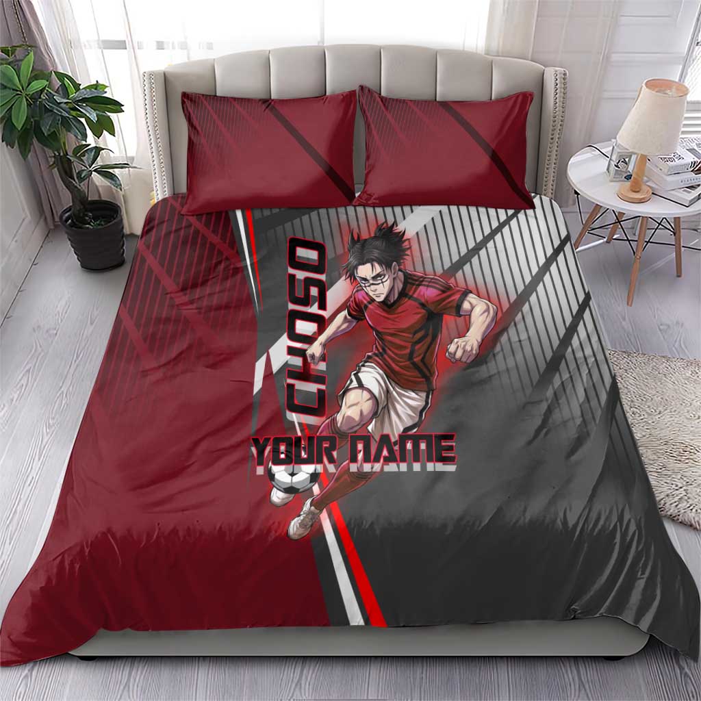 Personalized Choso Jujutsu Kaisen Bedding Set with Red Gradient and Dynamic Kick Design