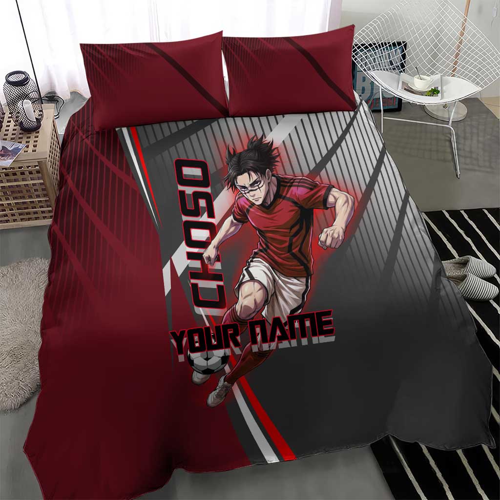 Personalized Choso Jujutsu Kaisen Bedding Set with Red Gradient and Dynamic Kick Design