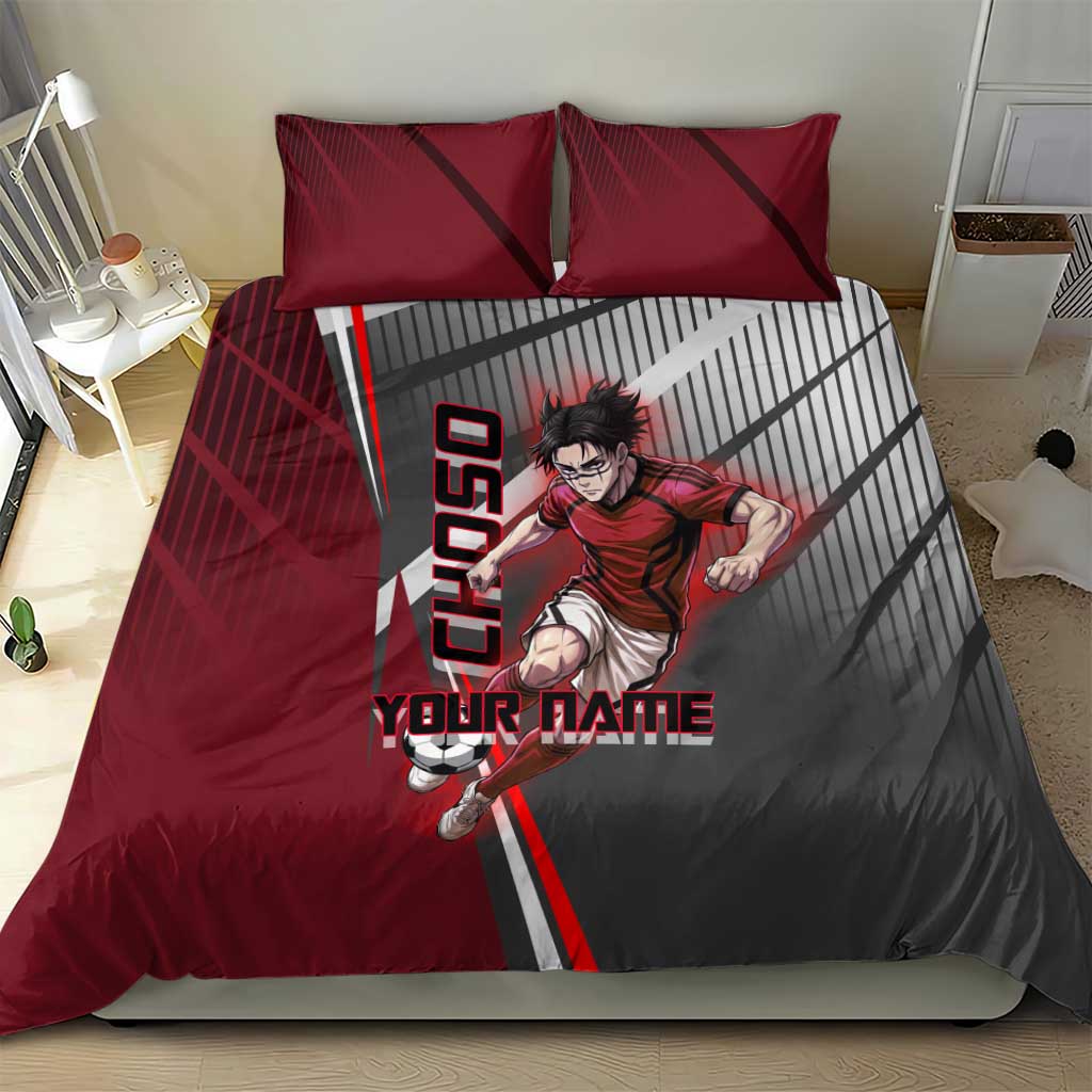 Personalized Choso Jujutsu Kaisen Bedding Set with Red Gradient and Dynamic Kick Design