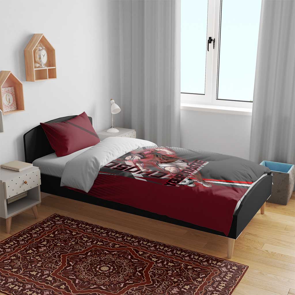 Personalized Choso Jujutsu Kaisen Bedding Set with Red Gradient and Dynamic Kick Design