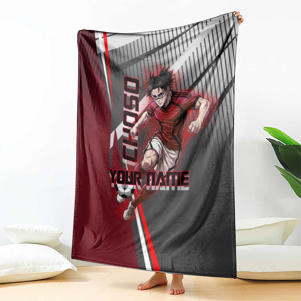 Personalized Choso Jujutsu Kaisen Blanket with Red Gradient and Dynamic Kick Design