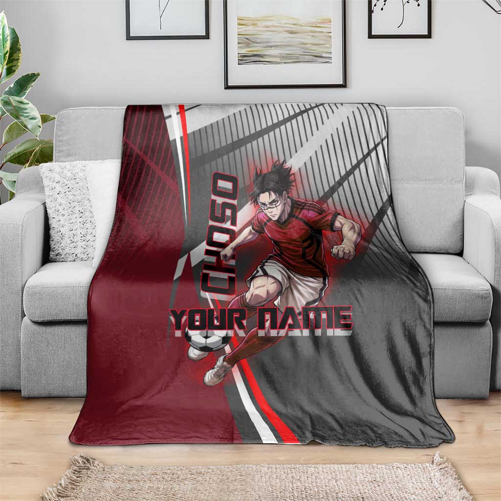 Personalized Choso Jujutsu Kaisen Blanket with Red Gradient and Dynamic Kick Design