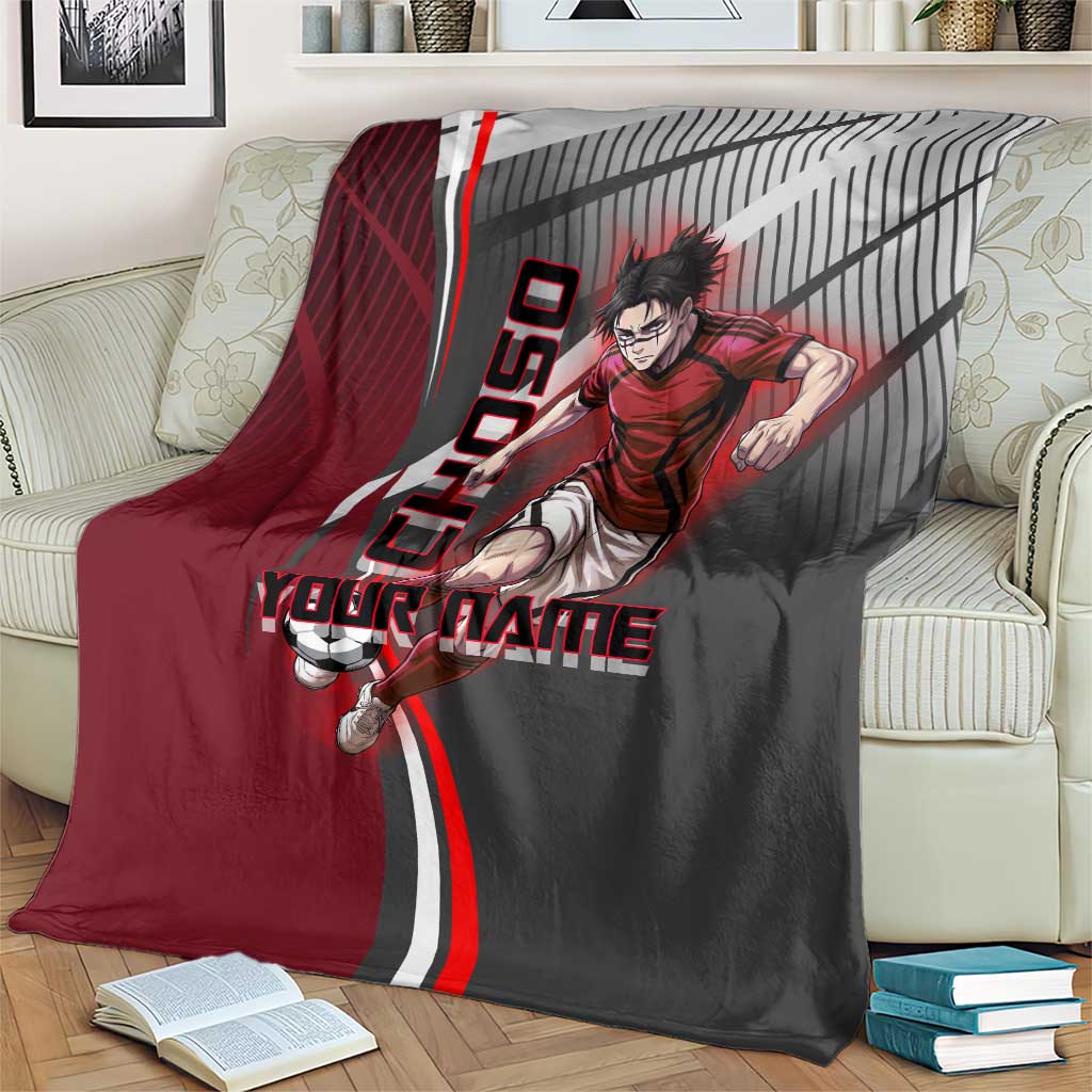 Personalized Choso Jujutsu Kaisen Blanket with Red Gradient and Dynamic Kick Design