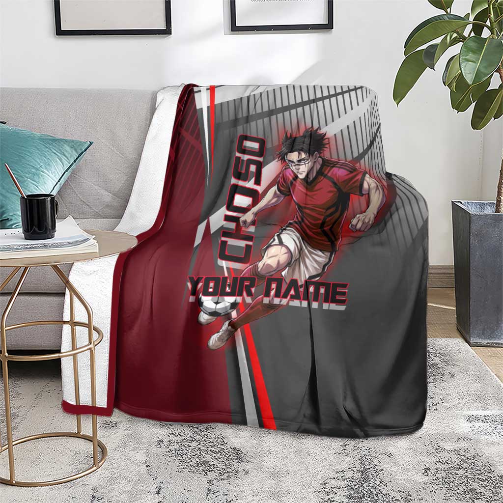 Personalized Choso Jujutsu Kaisen Blanket with Red Gradient and Dynamic Kick Design