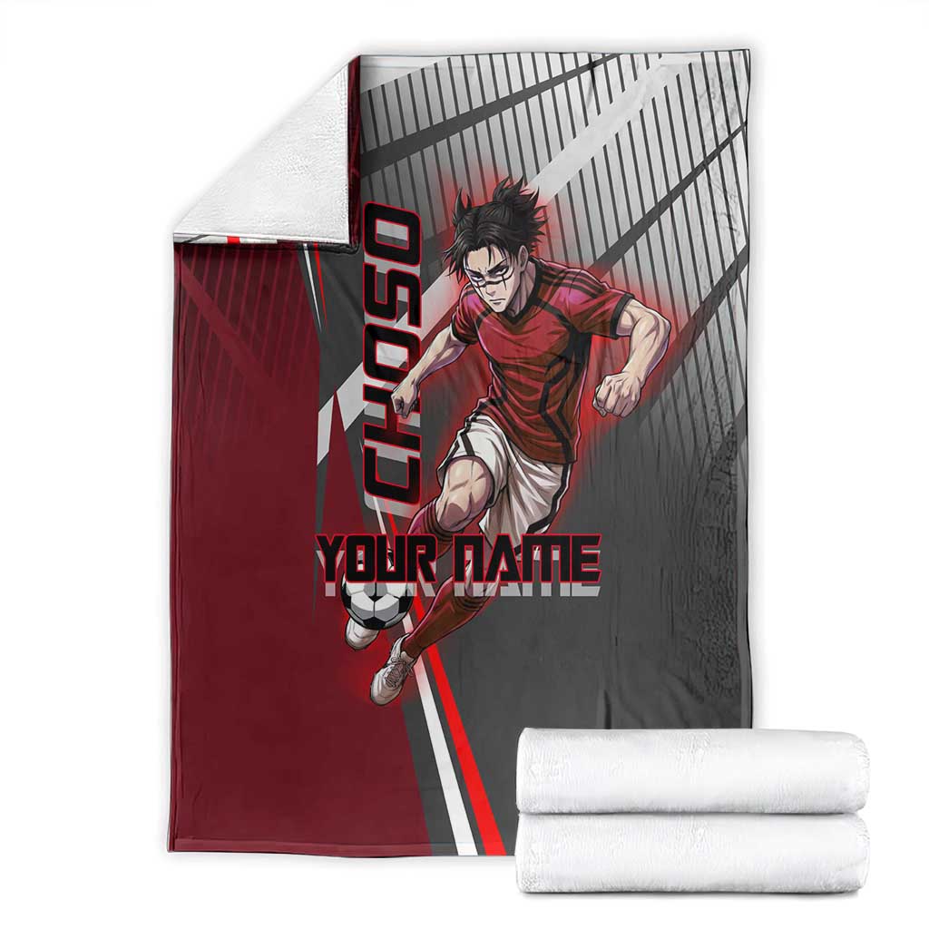 Personalized Choso Jujutsu Kaisen Blanket with Red Gradient and Dynamic Kick Design