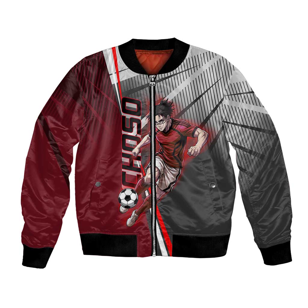 Personalized Choso Jujutsu Kaisen Bomber Jacket with Red Gradient and Dynamic Kick Design