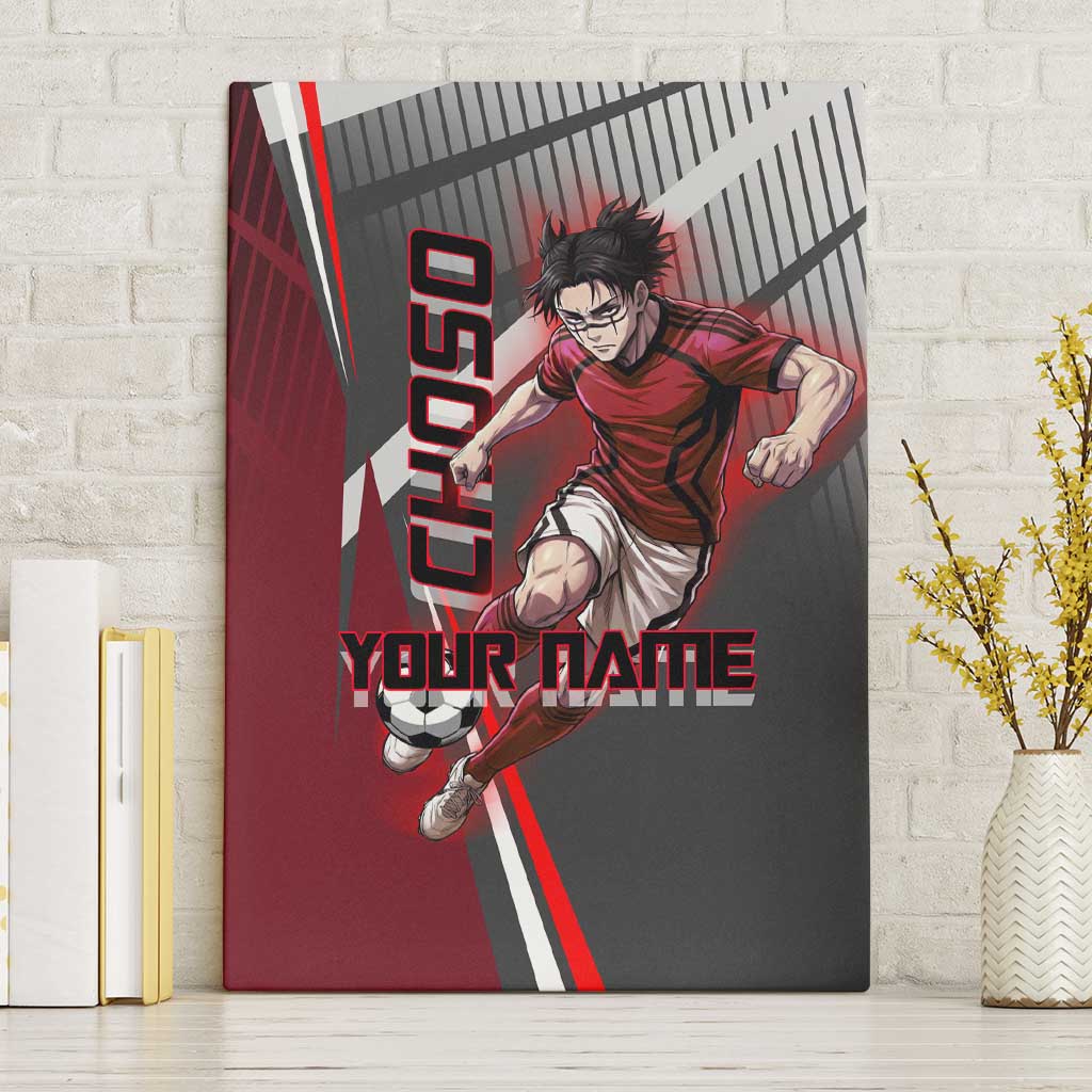 Personalized Choso Jujutsu Kaisen Canvas Wall Art with Red Gradient and Dynamic Kick Design