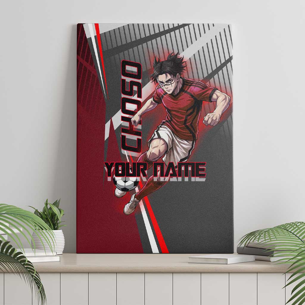 Personalized Choso Jujutsu Kaisen Canvas Wall Art with Red Gradient and Dynamic Kick Design