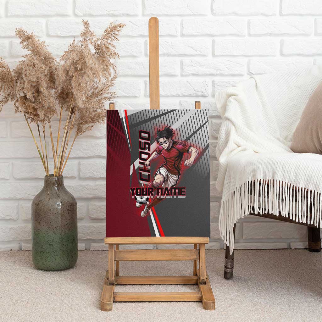 Personalized Choso Jujutsu Kaisen Canvas Wall Art with Red Gradient and Dynamic Kick Design