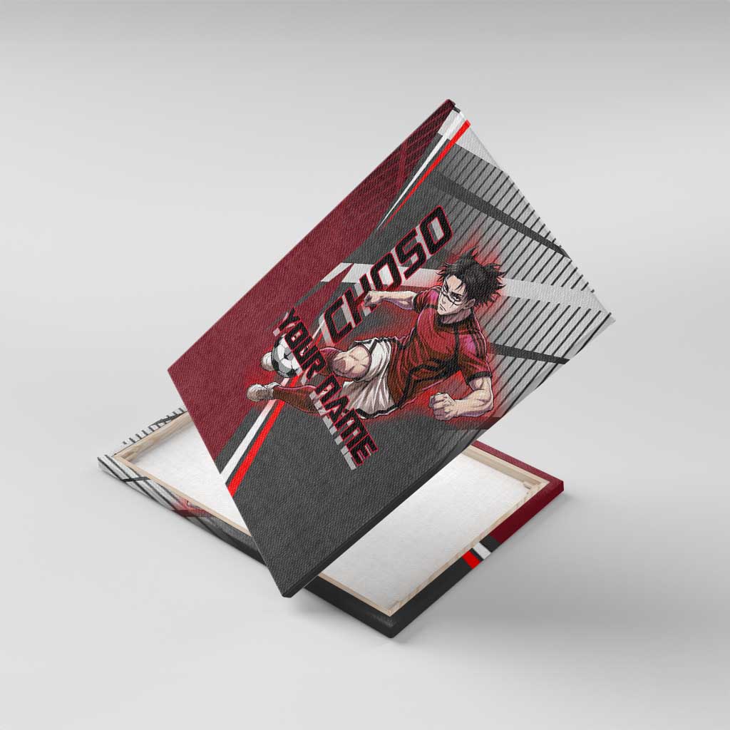 Personalized Choso Jujutsu Kaisen Canvas Wall Art with Red Gradient and Dynamic Kick Design