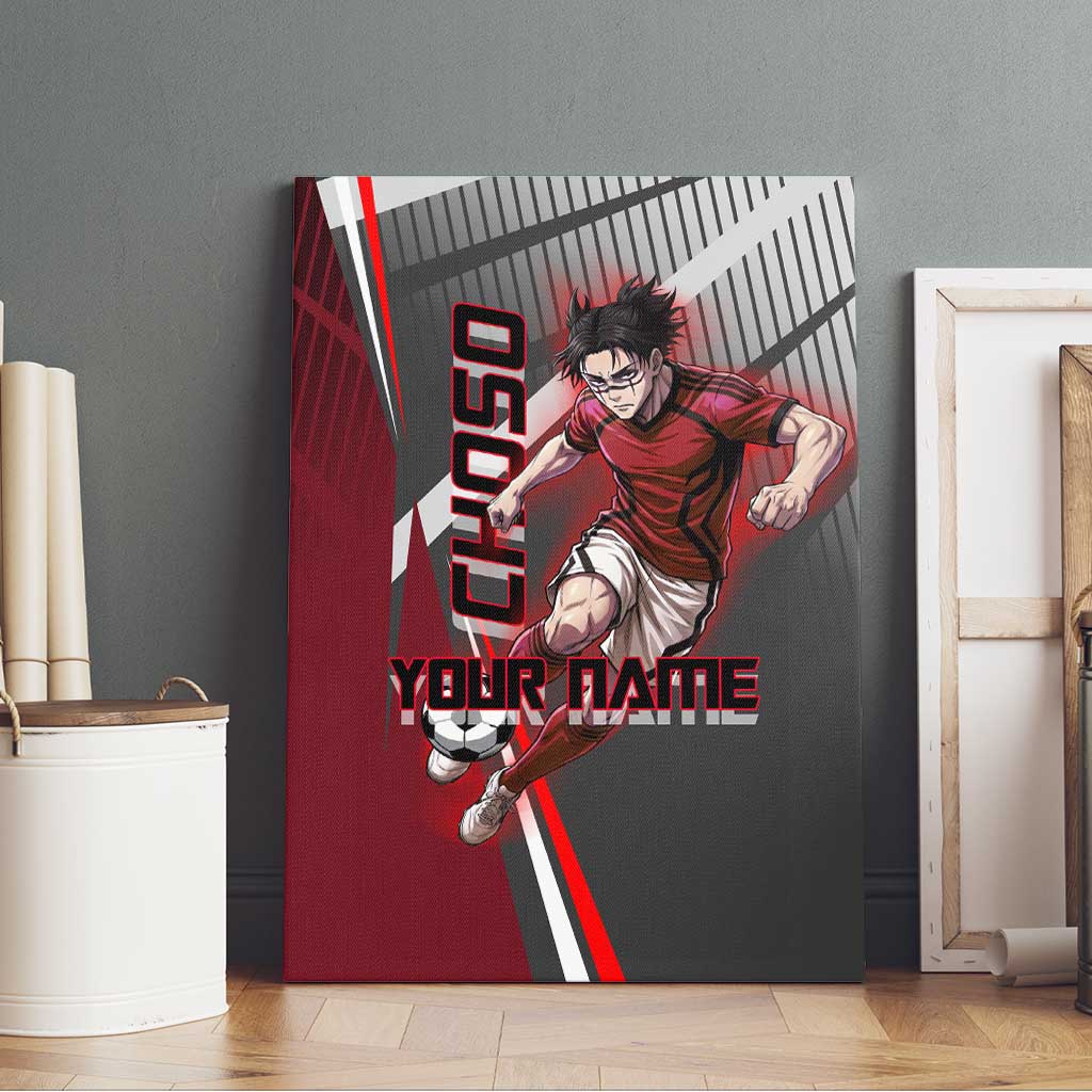Personalized Choso Jujutsu Kaisen Canvas Wall Art with Red Gradient and Dynamic Kick Design