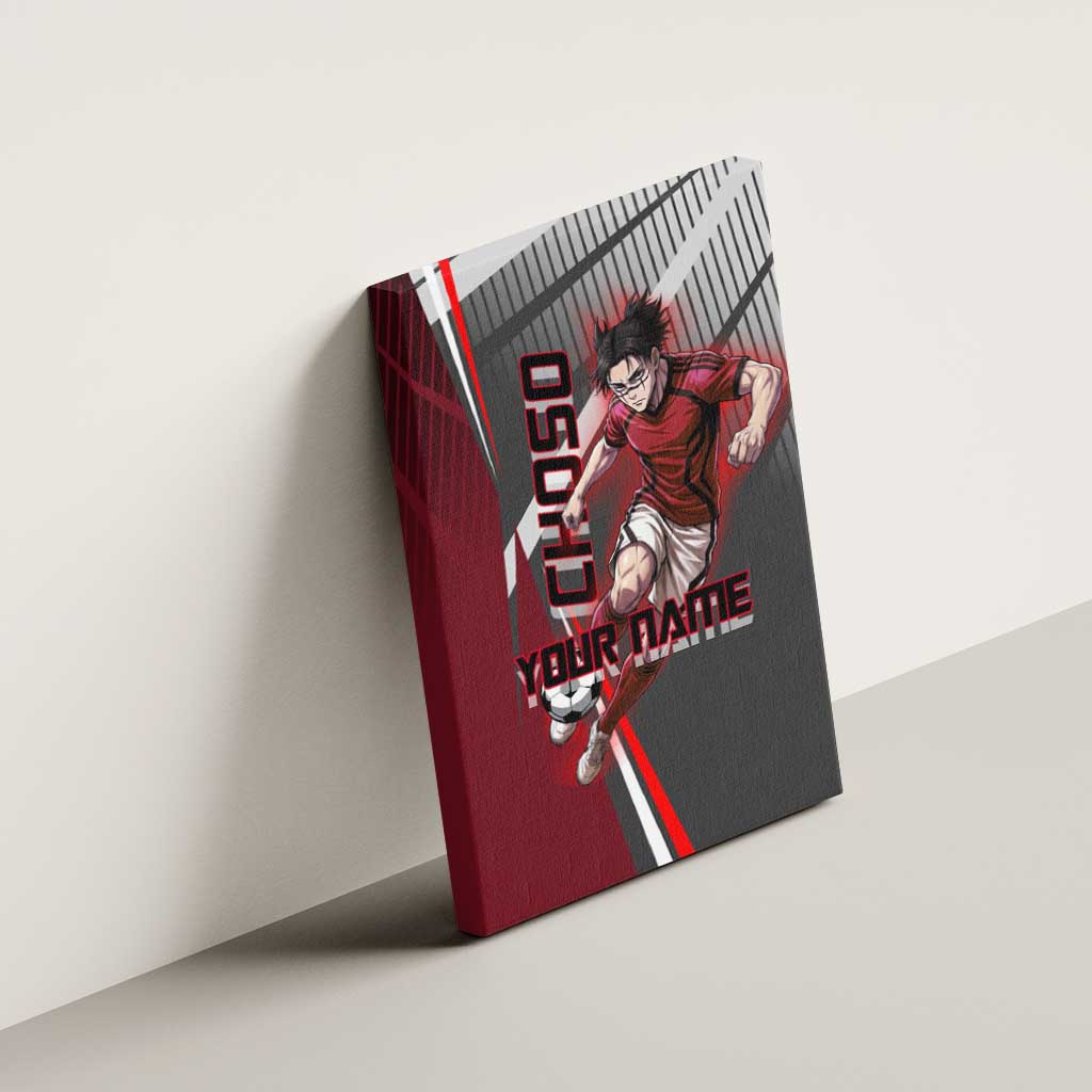 Personalized Choso Jujutsu Kaisen Canvas Wall Art with Red Gradient and Dynamic Kick Design