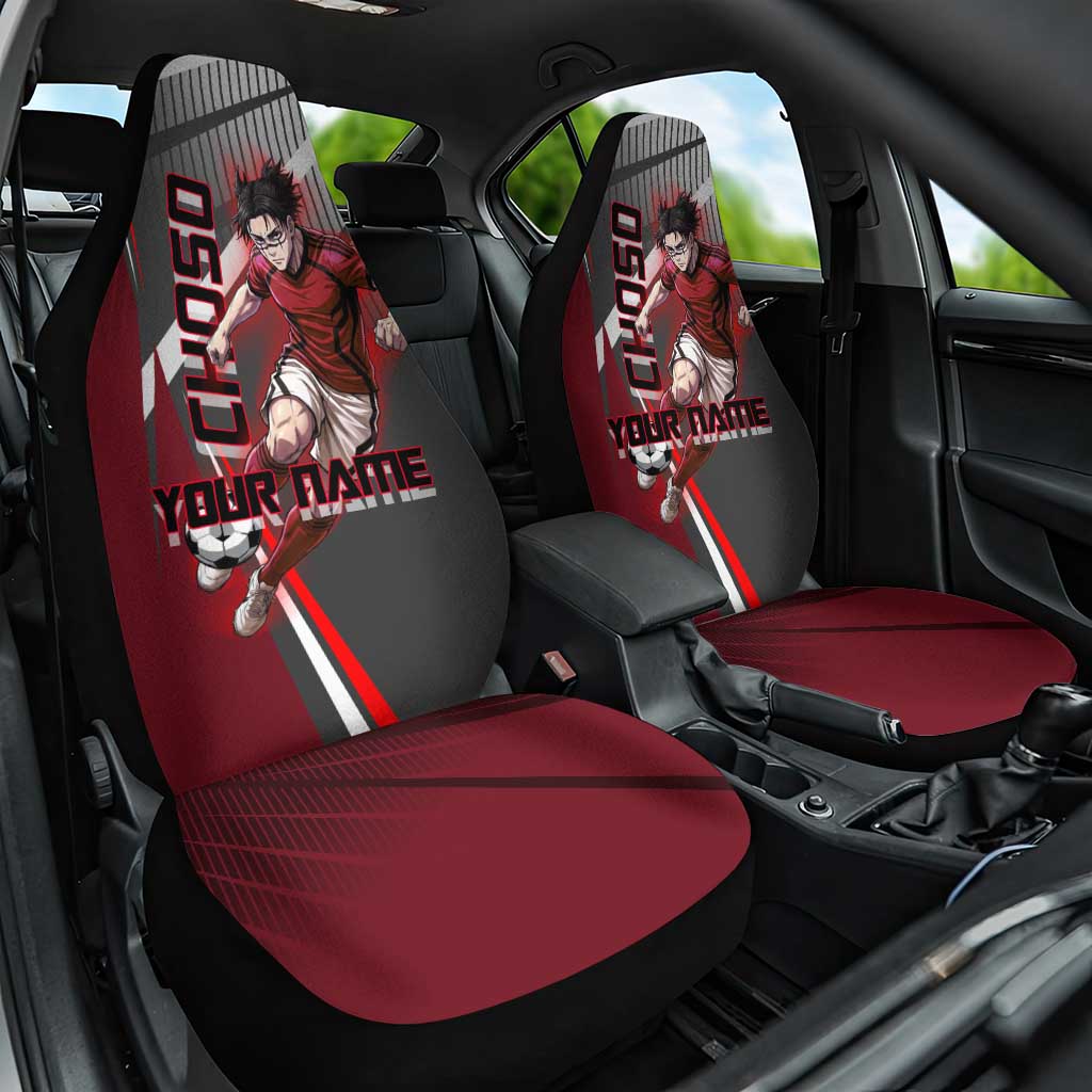 Personalized Choso Jujutsu Kaisen Car Seat Cover with Red Gradient and Dynamic Kick Design