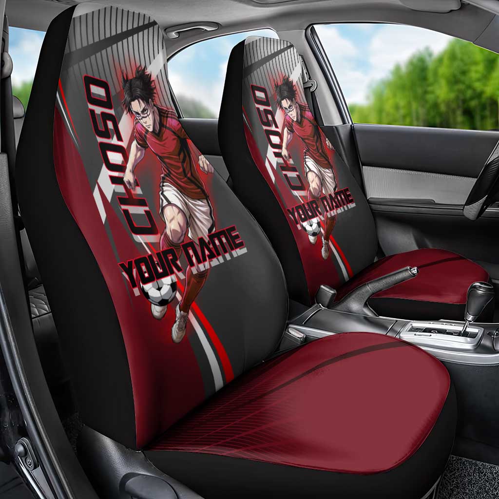 Personalized Choso Jujutsu Kaisen Car Seat Cover with Red Gradient and Dynamic Kick Design