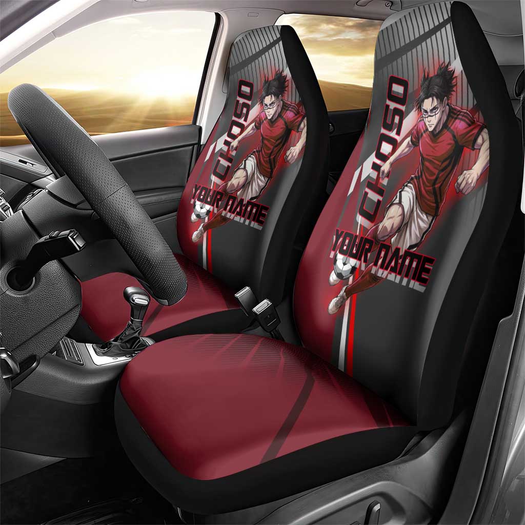Personalized Choso Jujutsu Kaisen Car Seat Cover with Red Gradient and Dynamic Kick Design