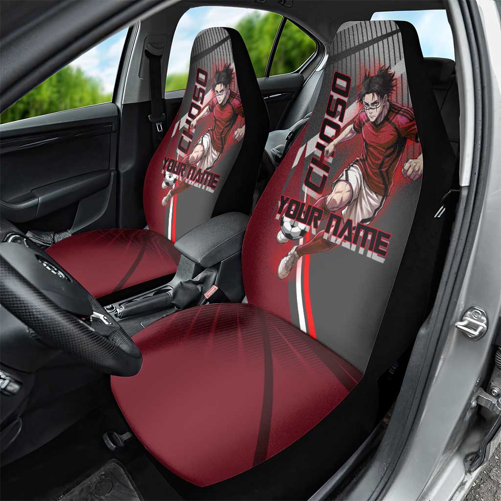 Personalized Choso Jujutsu Kaisen Car Seat Cover with Red Gradient and Dynamic Kick Design