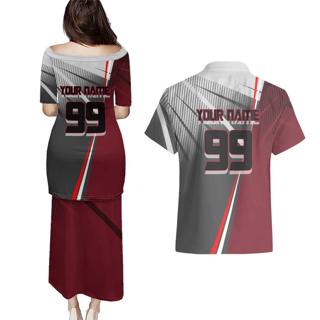 Personalized Choso Jujutsu Kaisen Couples Matching Puletasi and Hawaiian Shirt with Red Gradient and Dynamic Kick Design