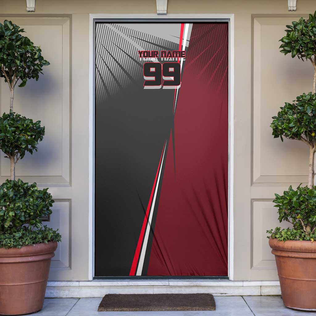 Personalized Choso Jujutsu Kaisen Door Cover with Red Gradient and Dynamic Kick Design