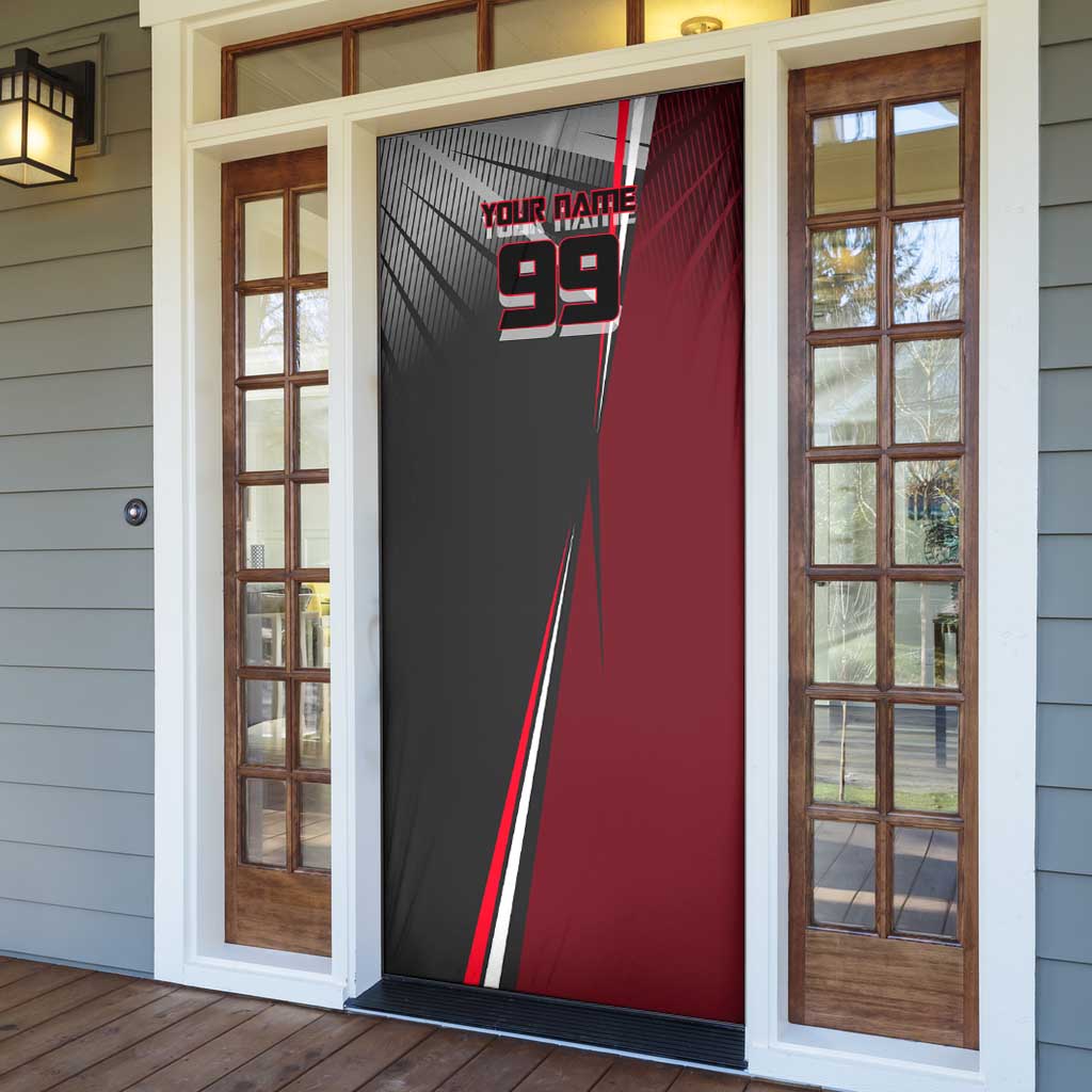 Personalized Choso Jujutsu Kaisen Door Cover with Red Gradient and Dynamic Kick Design