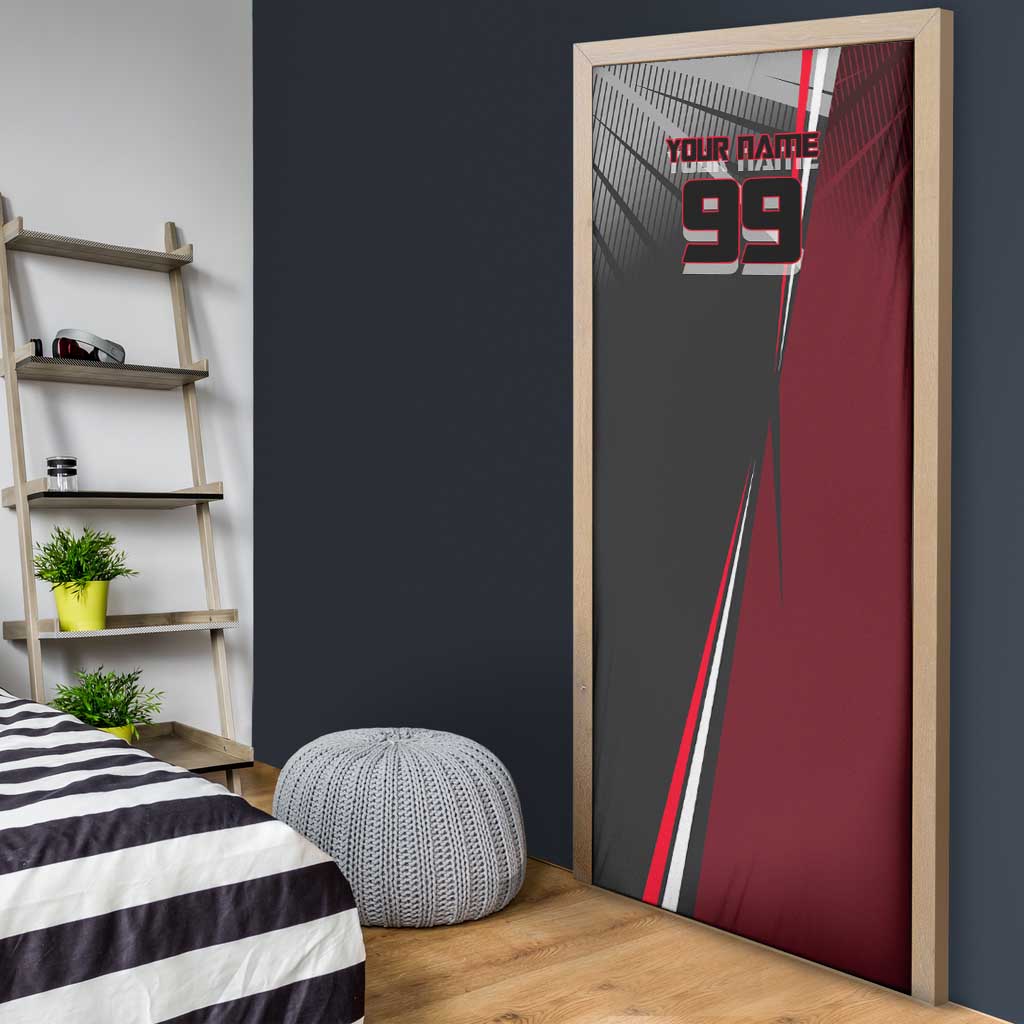 Personalized Choso Jujutsu Kaisen Door Cover with Red Gradient and Dynamic Kick Design