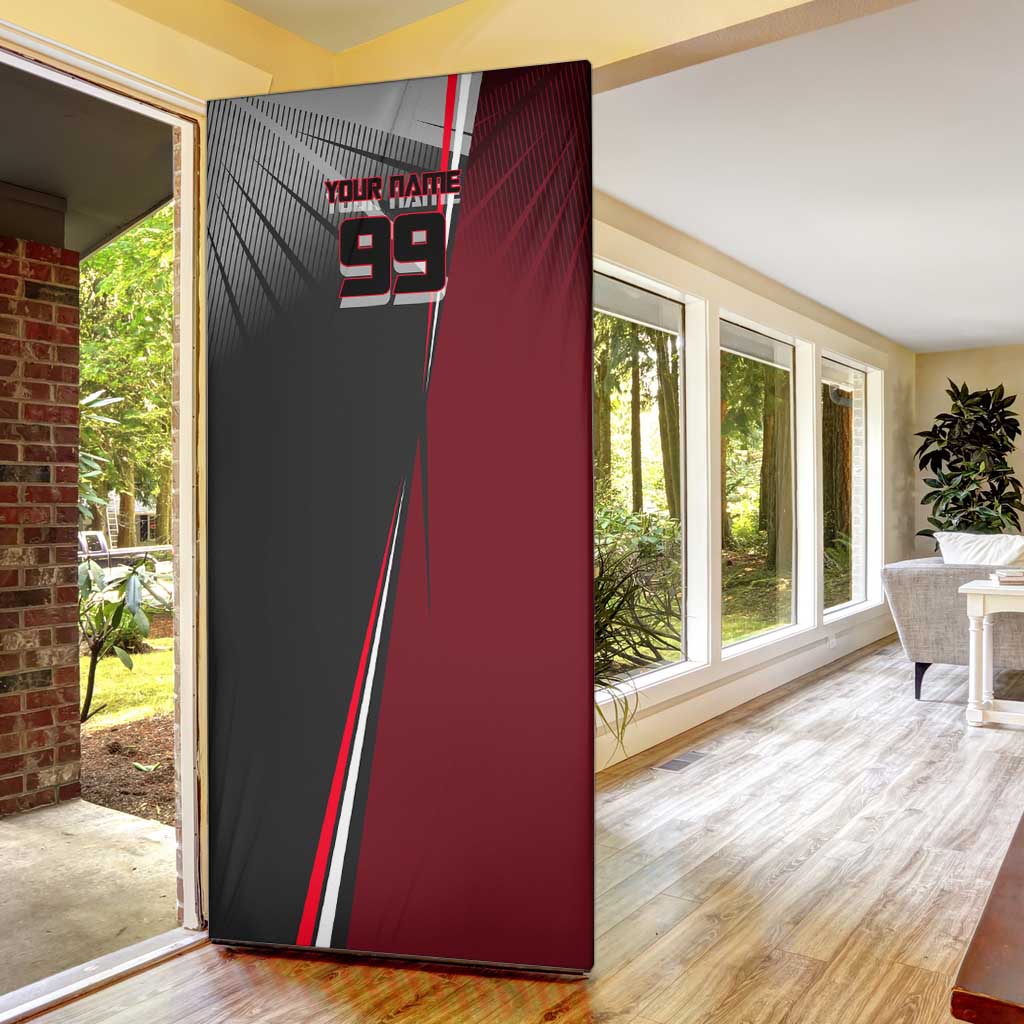 Personalized Choso Jujutsu Kaisen Door Cover with Red Gradient and Dynamic Kick Design