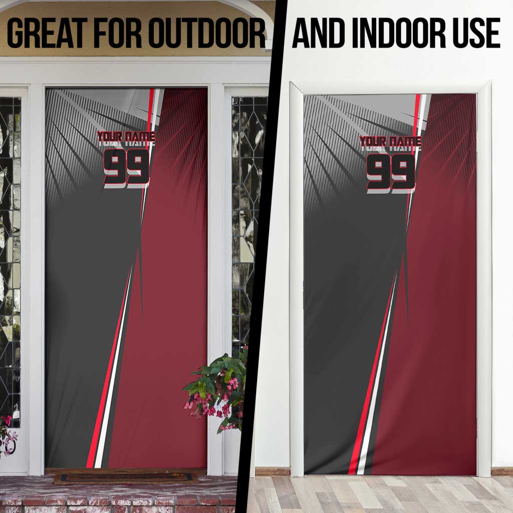 Personalized Choso Jujutsu Kaisen Door Cover with Red Gradient and Dynamic Kick Design