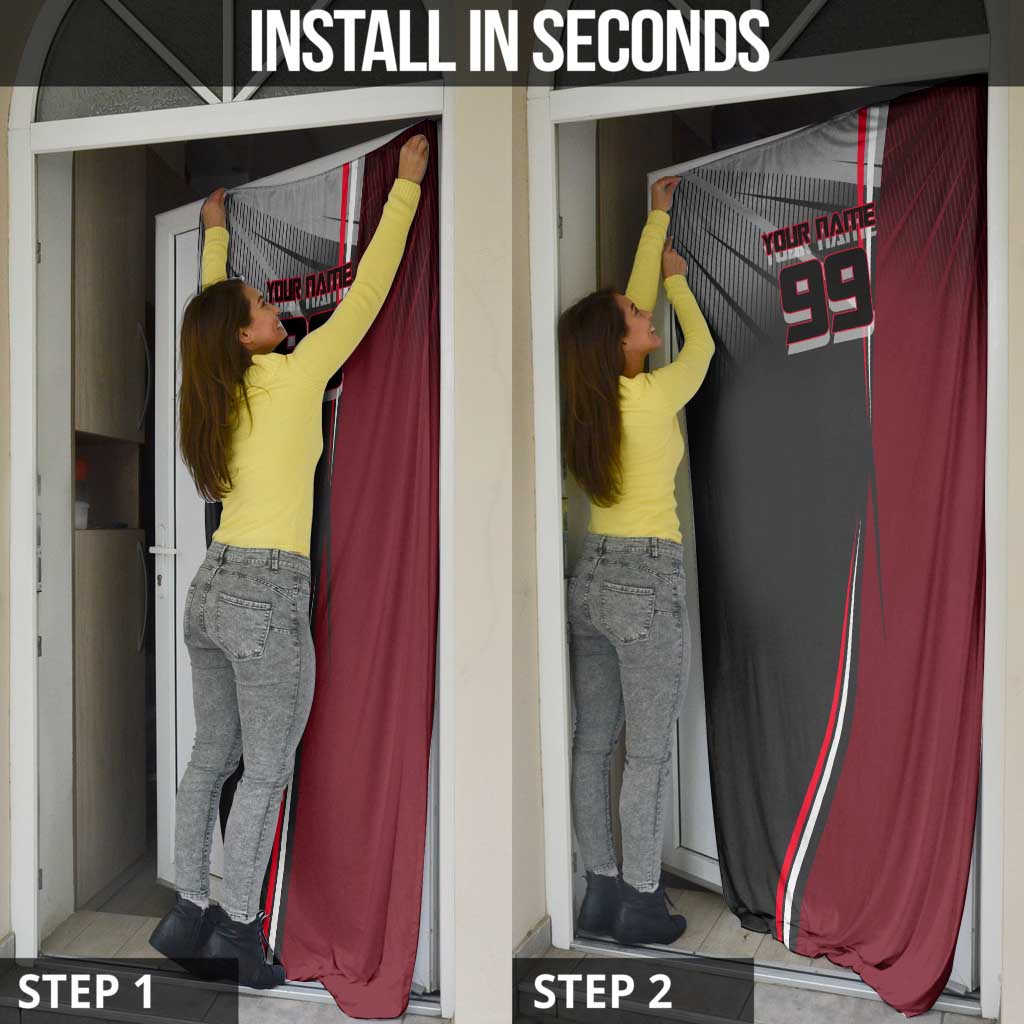 Personalized Choso Jujutsu Kaisen Door Cover with Red Gradient and Dynamic Kick Design