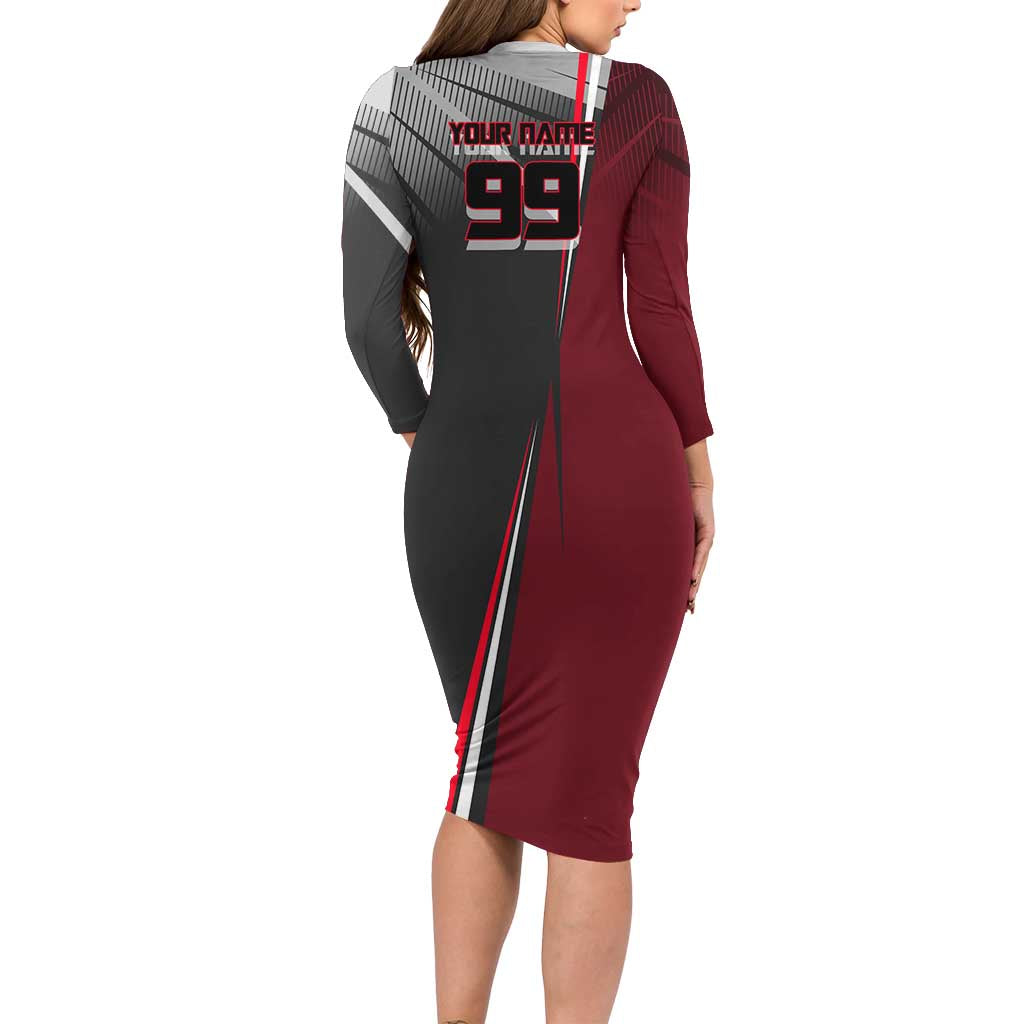 Personalized Choso Jujutsu Kaisen Family Matching Long Sleeve Bodycon Dress and Hawaiian Shirt with Red Gradient and Dynamic Kick Design
