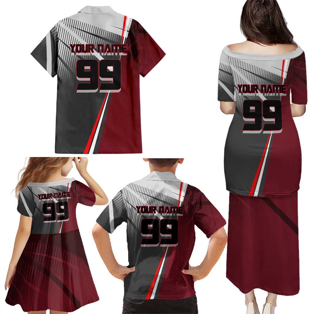 Personalized Choso Jujutsu Kaisen Family Matching Puletasi and Hawaiian Shirt with Red Gradient and Dynamic Kick Design