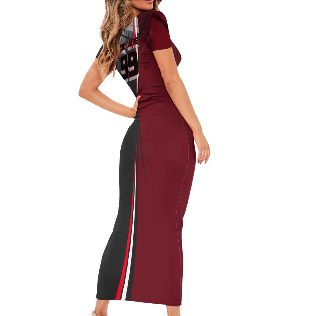 Personalized Choso Jujutsu Kaisen Family Matching Short Sleeve Bodycon Dress and Hawaiian Shirt with Red Gradient and Dynamic Kick Design