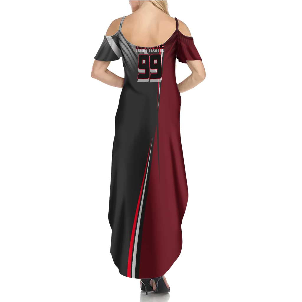 Personalized Choso Jujutsu Kaisen Family Matching Summer Maxi Dress and Hawaiian Shirt with Red Gradient and Dynamic Kick Design