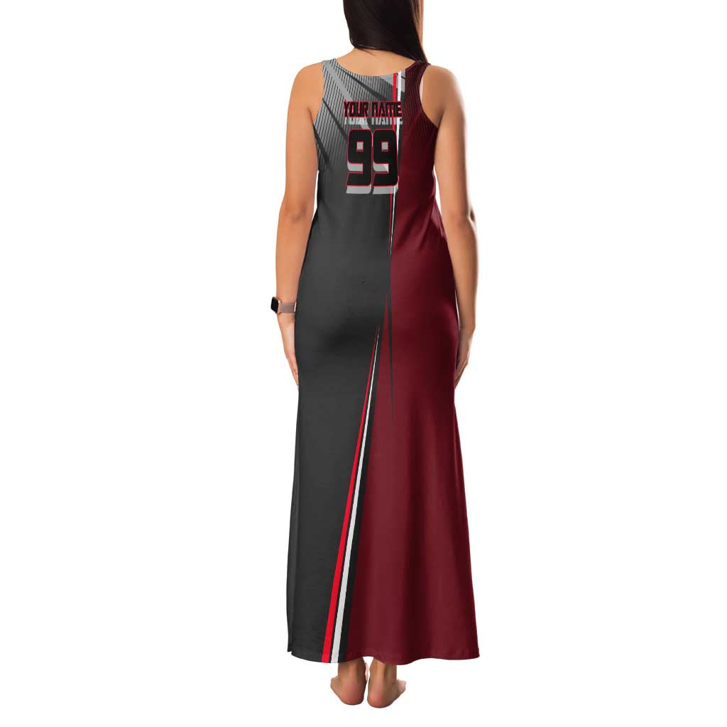 Personalized Choso Jujutsu Kaisen Family Matching Tank Maxi Dress and Hawaiian Shirt with Red Gradient and Dynamic Kick Design