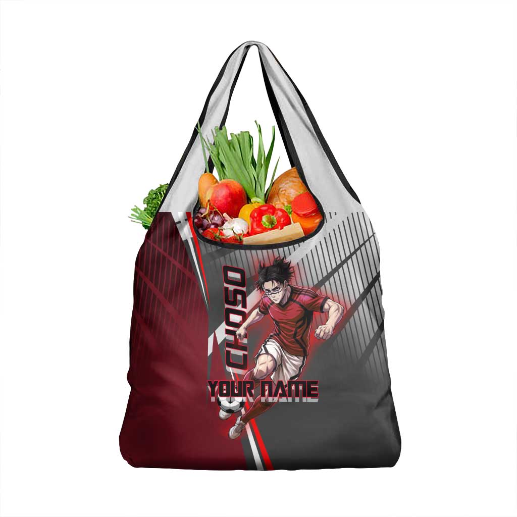 Personalized Choso Jujutsu Kaisen Grocery Bag with Red Gradient and Dynamic Kick Design