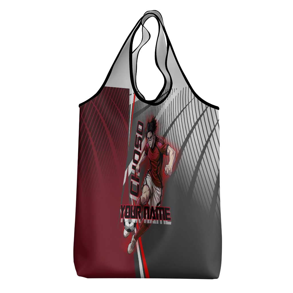 Personalized Choso Jujutsu Kaisen Grocery Bag with Red Gradient and Dynamic Kick Design