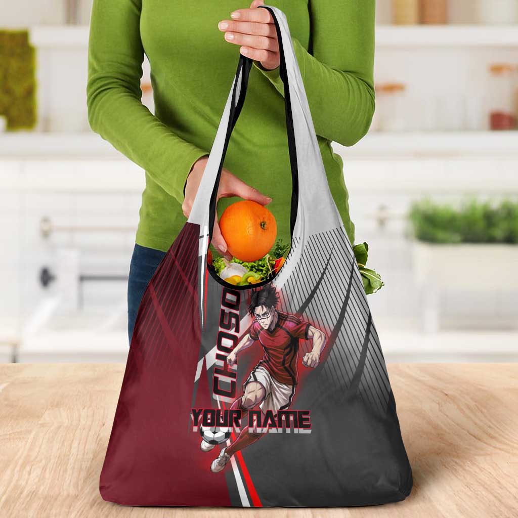 Personalized Choso Jujutsu Kaisen Grocery Bag with Red Gradient and Dynamic Kick Design