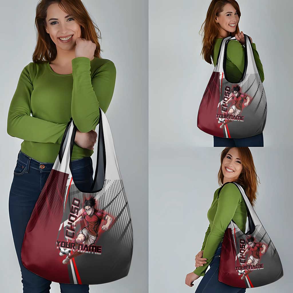 Personalized Choso Jujutsu Kaisen Grocery Bag with Red Gradient and Dynamic Kick Design