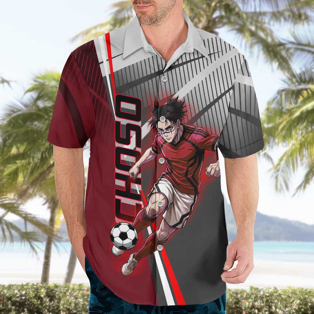 Personalized Choso Jujutsu Kaisen Hawaiian Shirt with Red Gradient and Dynamic Kick Design