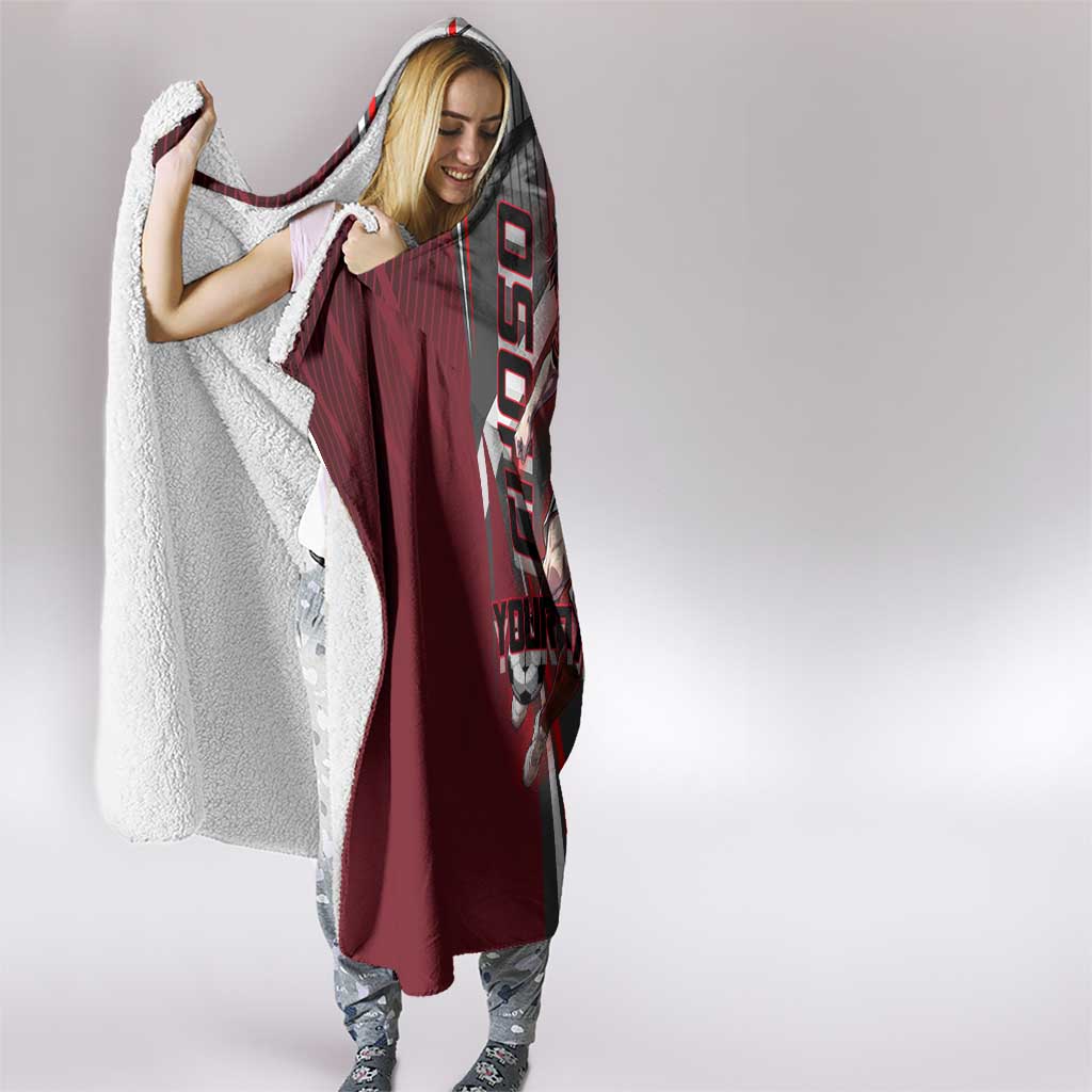 Personalized Choso Jujutsu Kaisen Hooded Blanket with Red Gradient and Dynamic Kick Design
