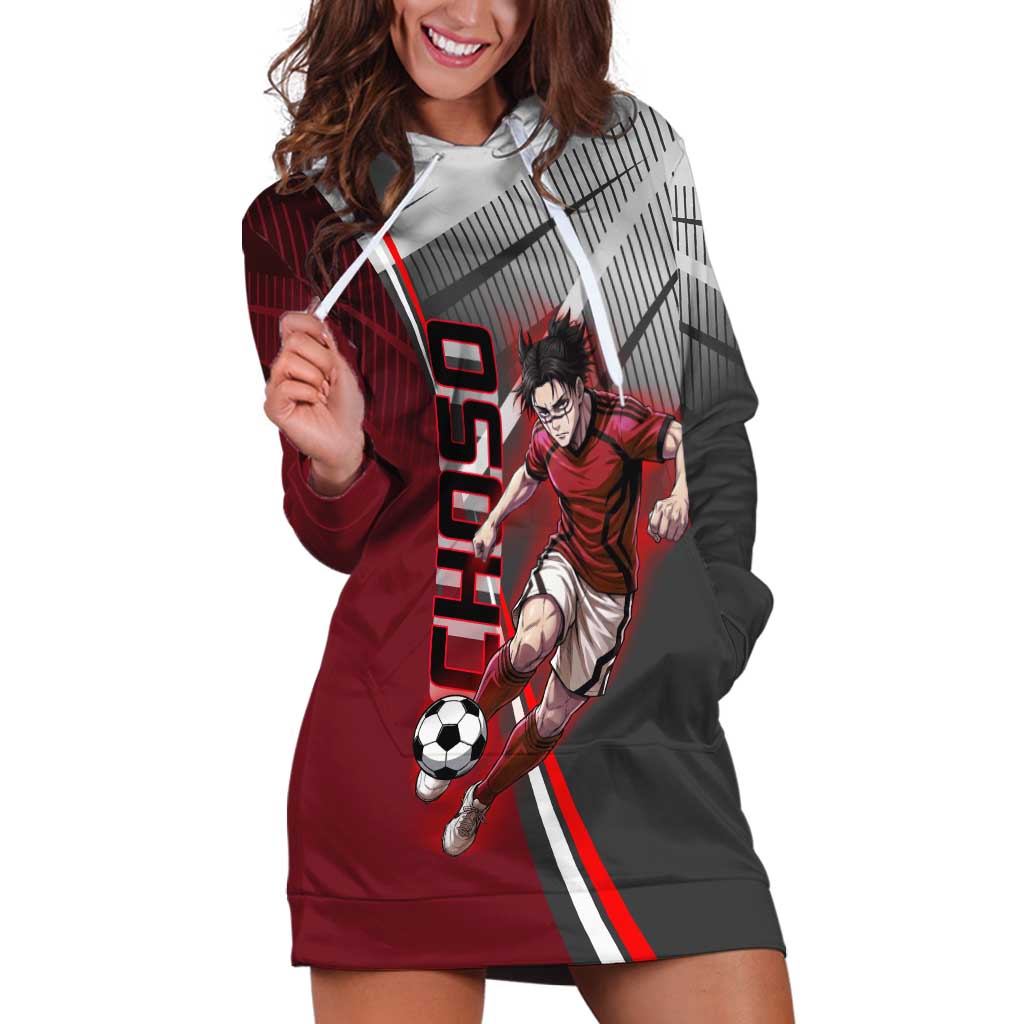 Personalized Choso Jujutsu Kaisen Hoodie Dress with Red Gradient and Dynamic Kick Design