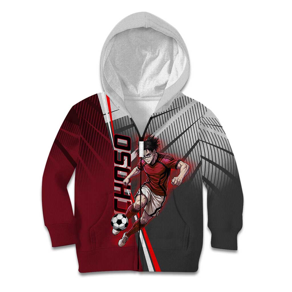 Personalized Choso Jujutsu Kaisen Kid Hoodie with Red Gradient and Dynamic Kick Design